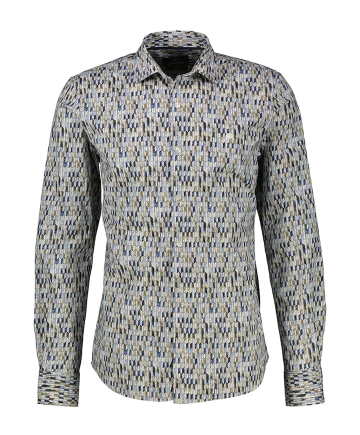 Overhemd lange mouw blauw