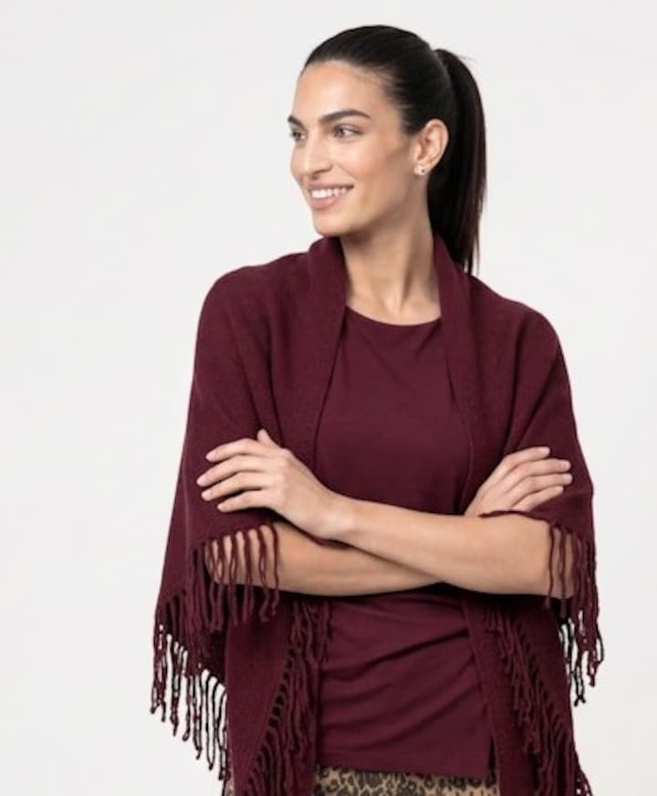 Dames sjaal bordeaux