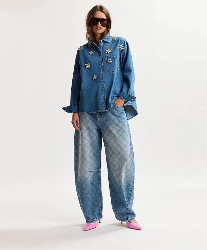 Dames blouse blauw