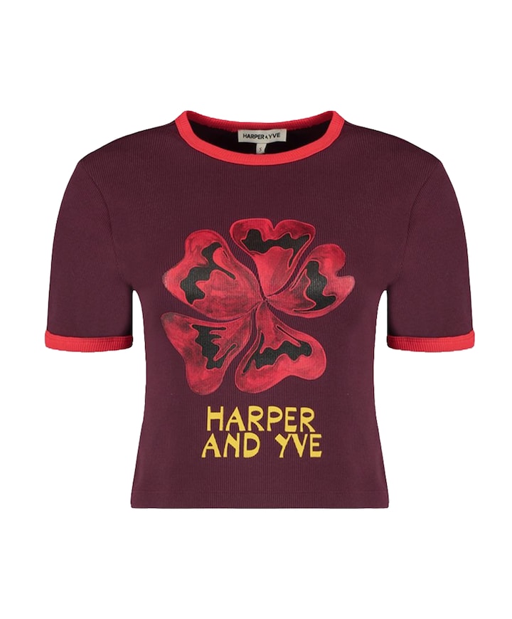 Dames T-shirt bordeaux
