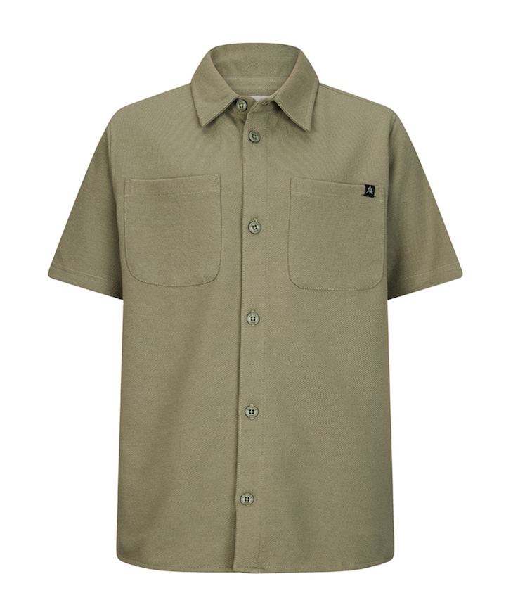 Jongens overhemd korte mouw groen