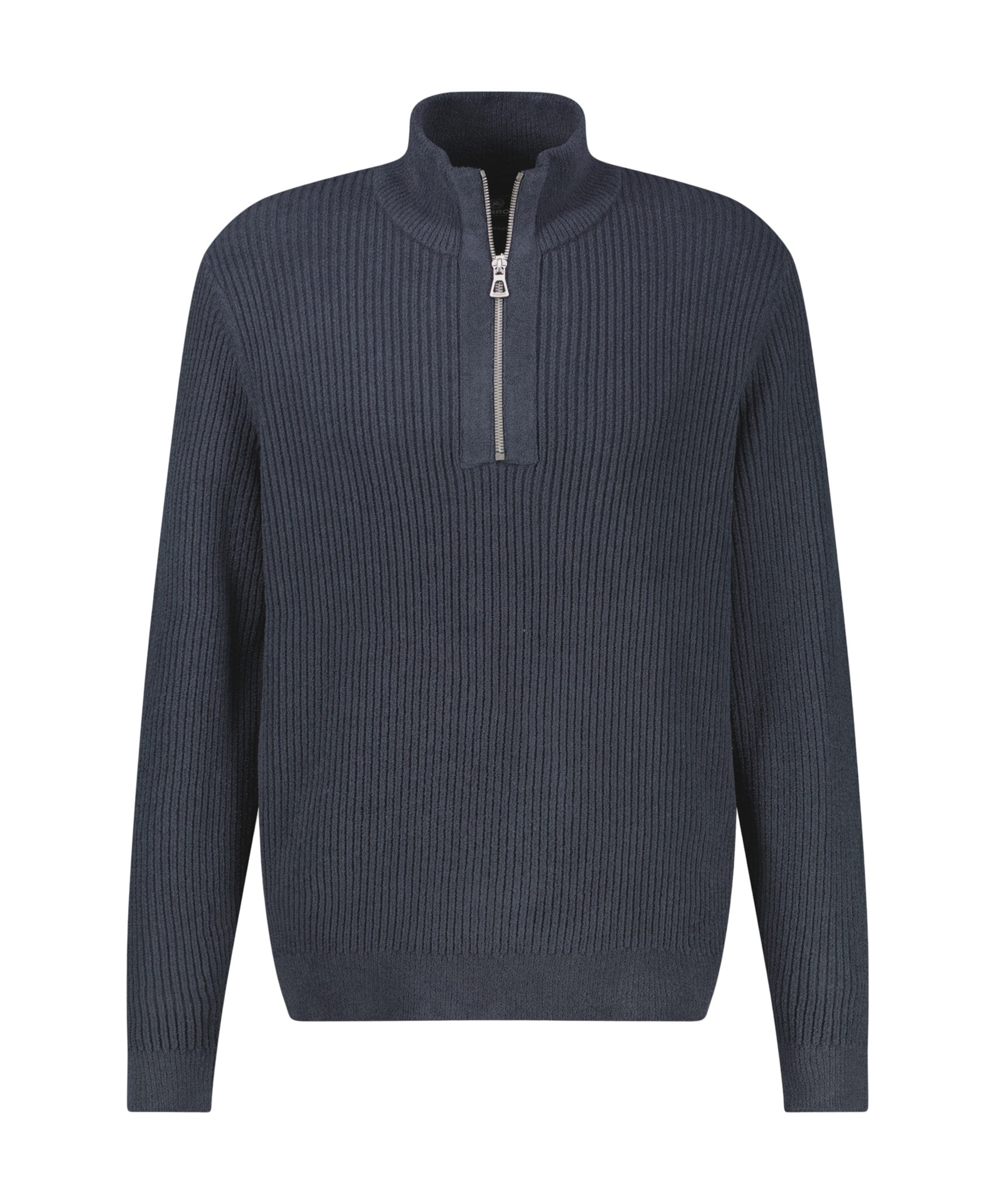 Heren trui met rits blauw