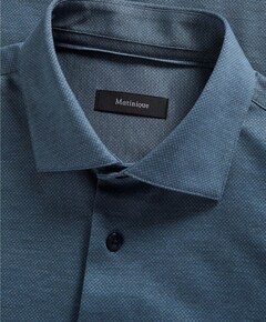 Heren overhemd lange mouw blauw