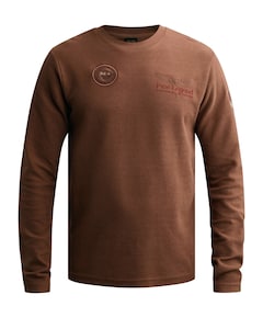 Heren longsleeve bruin