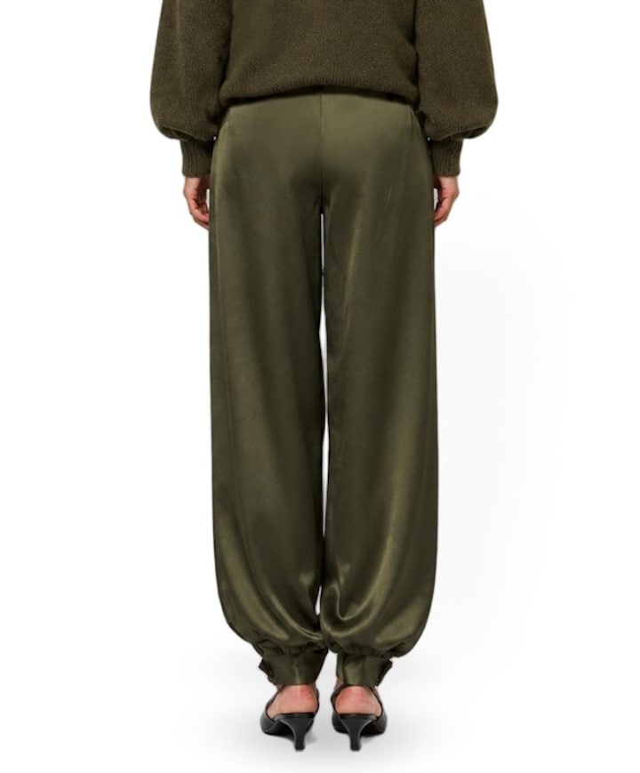 Delancy Bold Satin Balloony Pants  dames broek groen