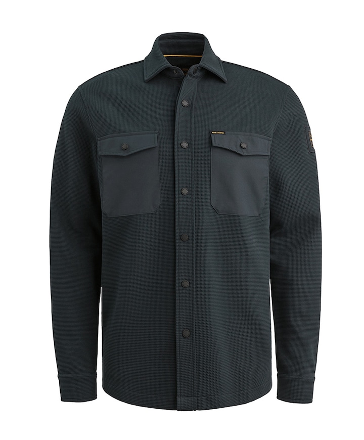 Heren overhemd lange mouw blauw