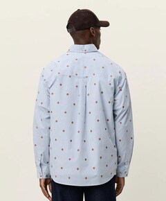 Heren overhemd lange mouw blauw