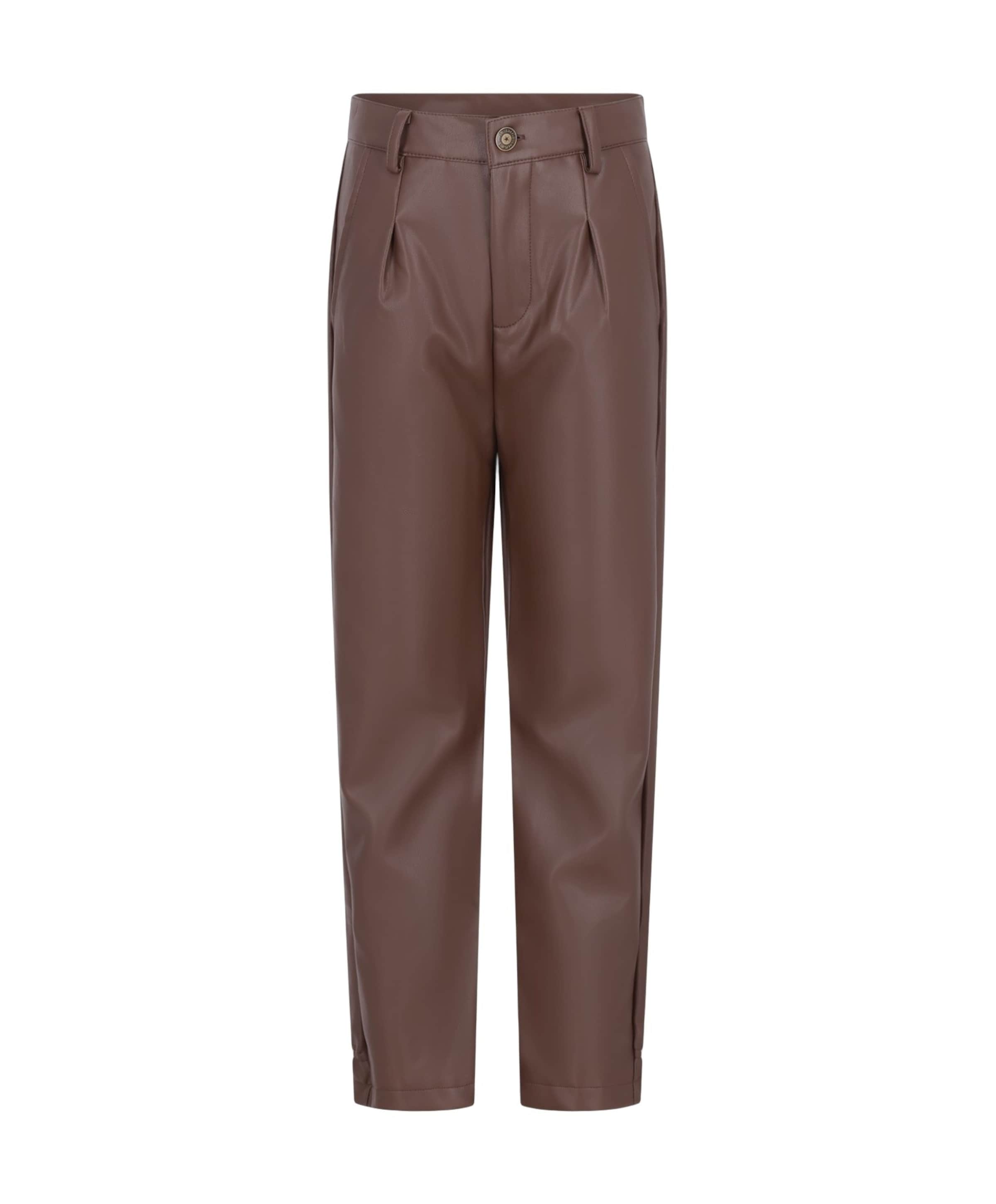 Feya girls faux leather pants meisjes pantalon bruin