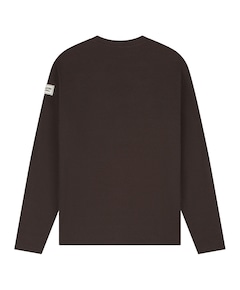 Heren longsleeve bruin