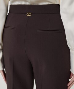 WOVEN dames pantalon bruin