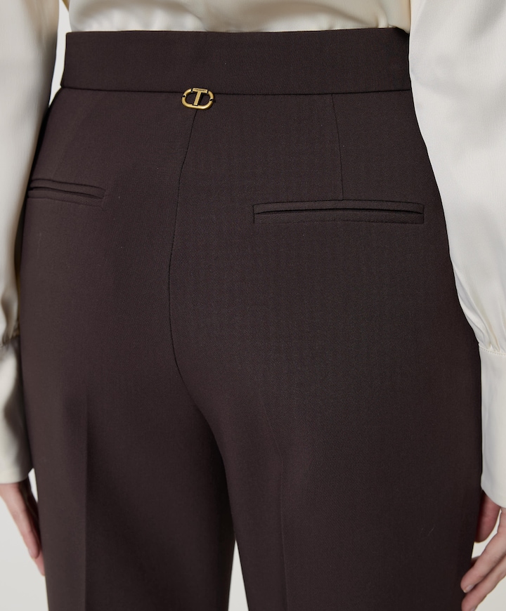 WOVEN dames pantalon bruin