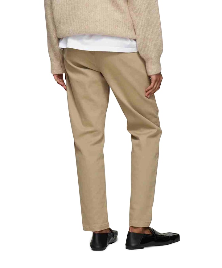 belted broek beige