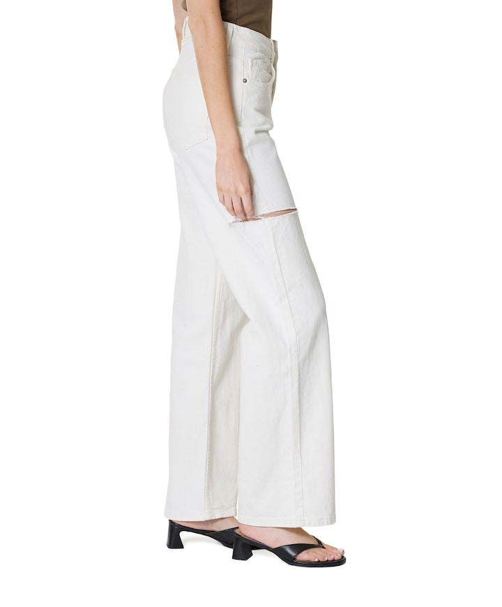 June Wide Leg dames jeans ecru