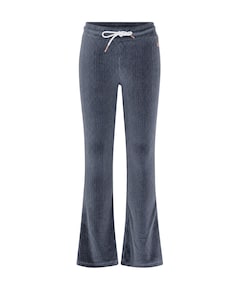 Femke girls velvet glitter flared pants meisjes broek blauw
