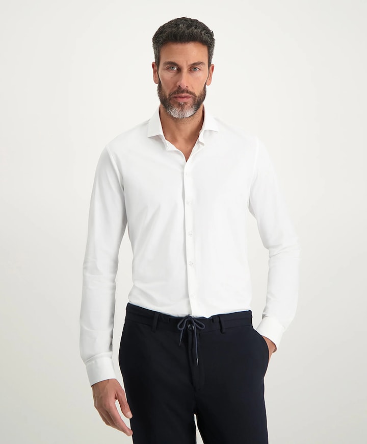 Heren overhemd lange mouw wit