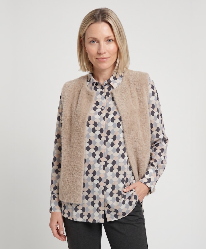 Dames gilet beige