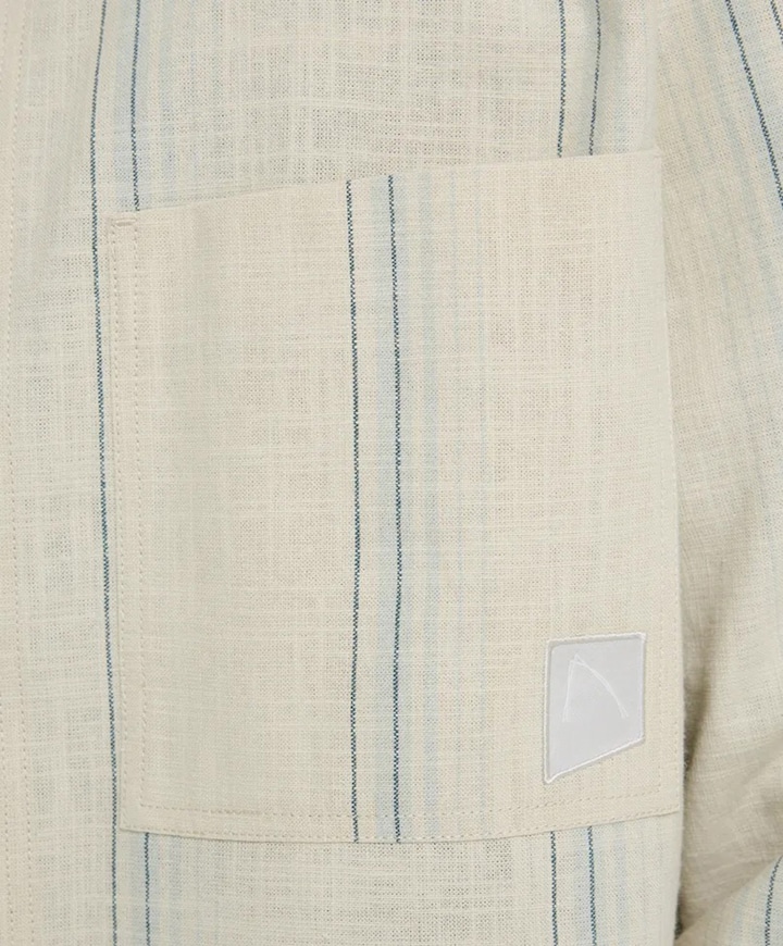 Heren overhemd lange mouw beige