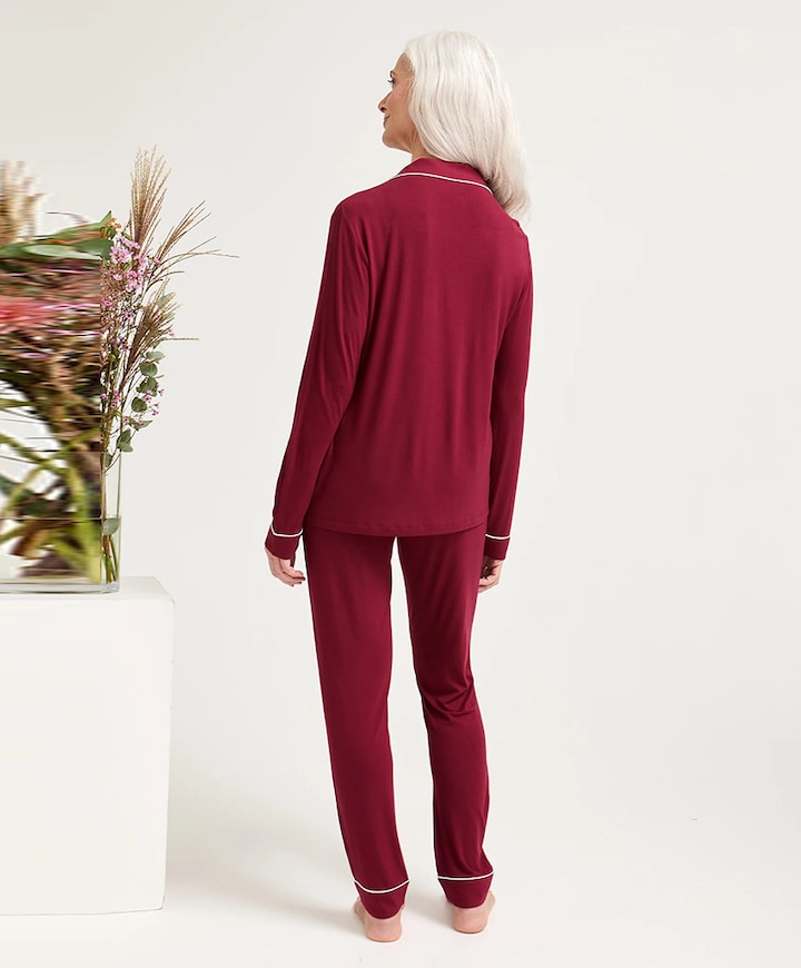 Dames pyjamaset bordeaux