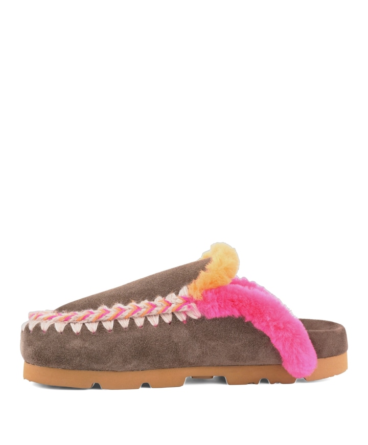 Winter bio overstitching dames clogs bruin
