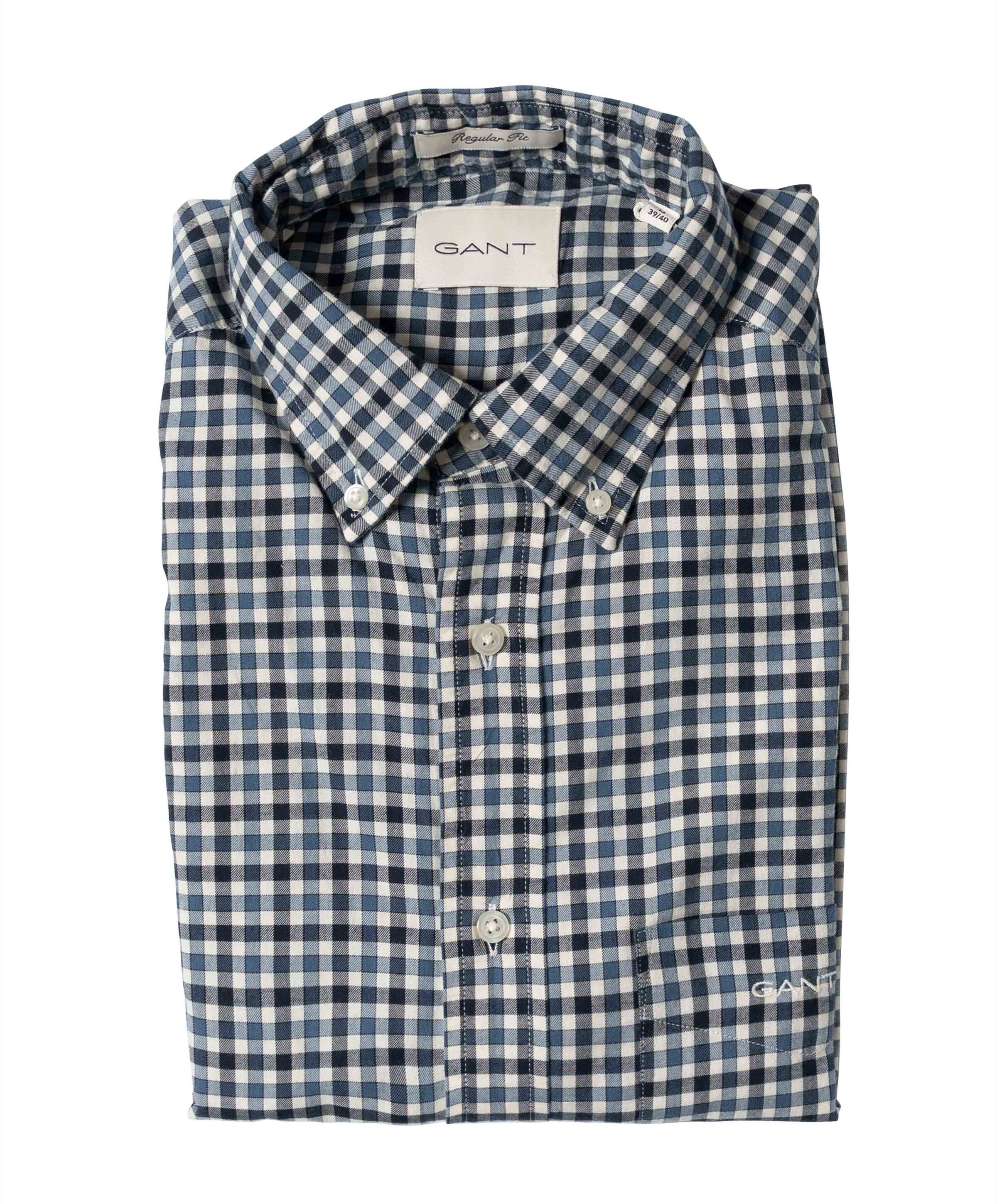 Heren overhemd lange mouw blauw