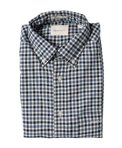 Heren overhemd lange mouw blauw