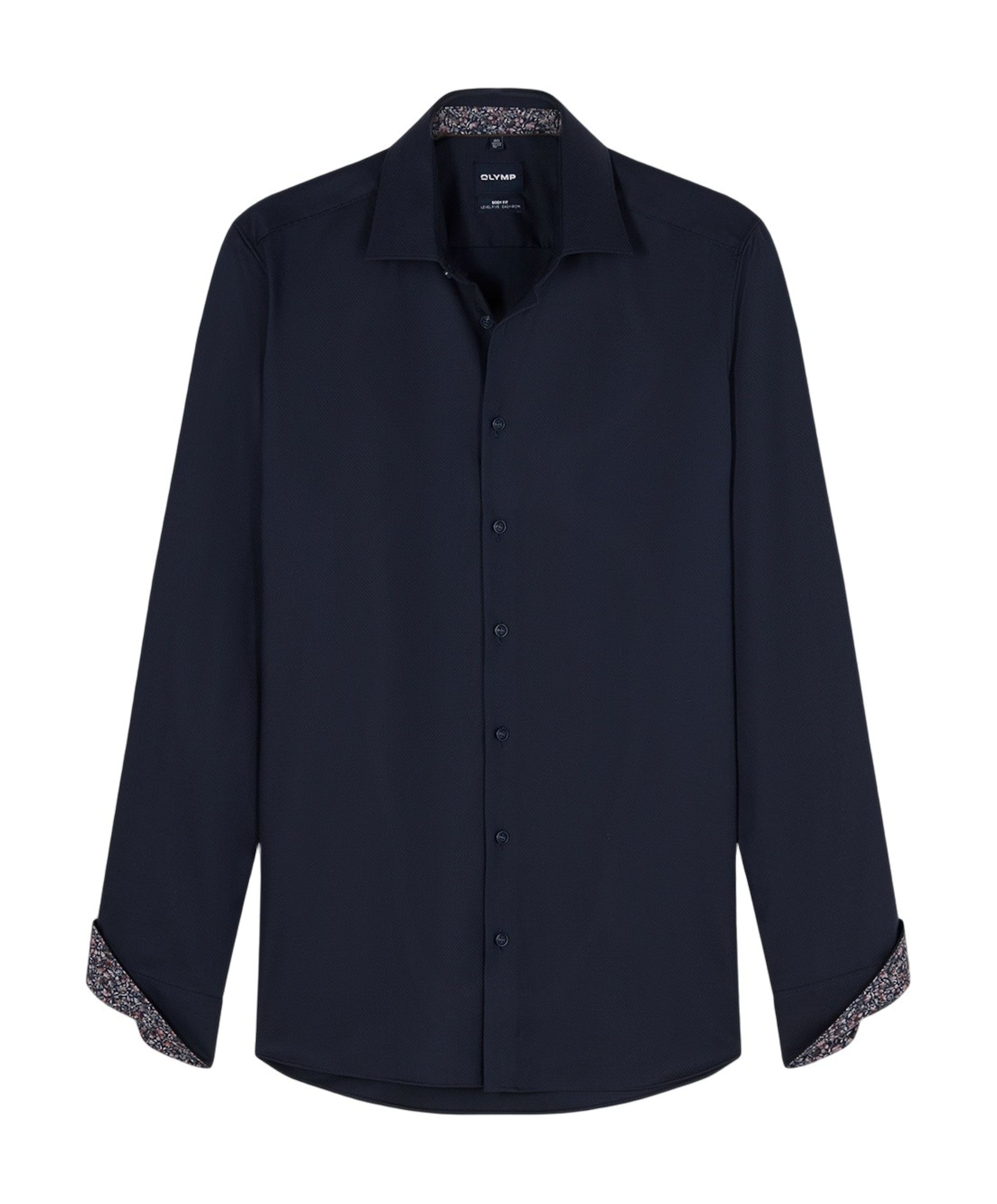 Heren overhemd extra lange mouw blauw