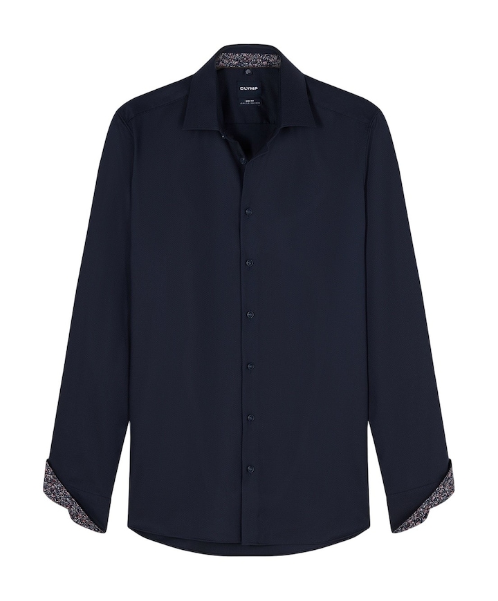 Heren overhemd extra lange mouw blauw