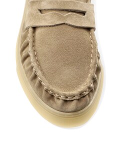 heren moccasins beige