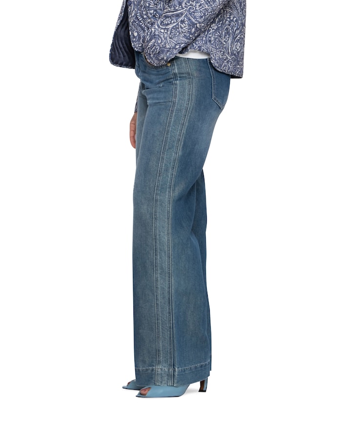 Gold yarn dames jeans blauw