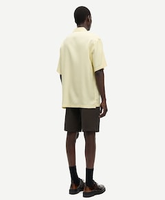 Heren overhemd korte mouw geel