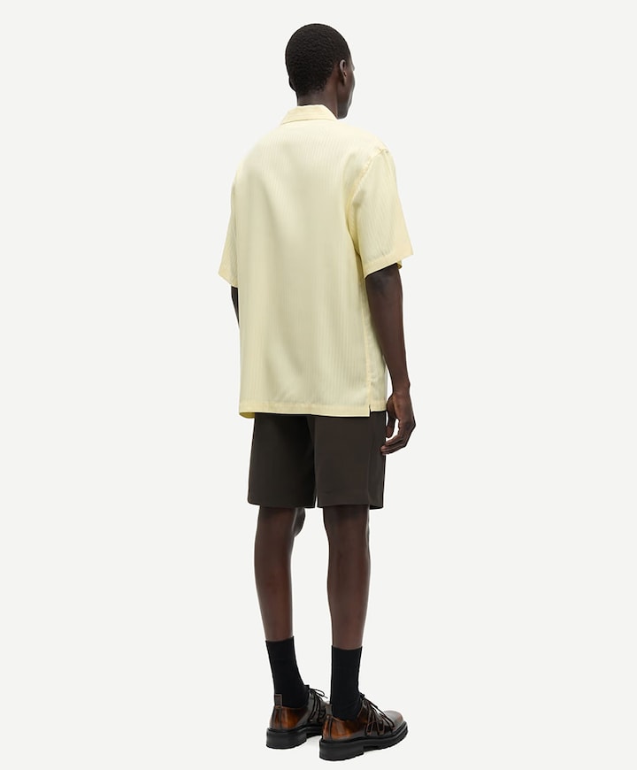 Heren overhemd korte mouw geel