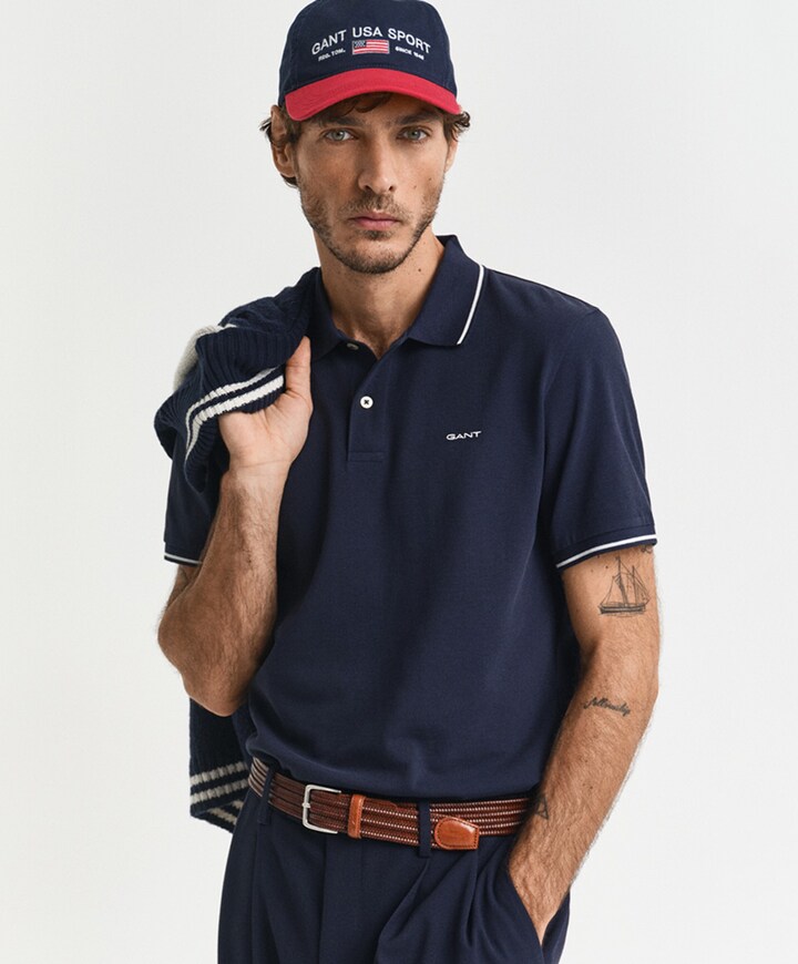 Heren polo blauw