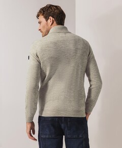 Heren trui met rits beige