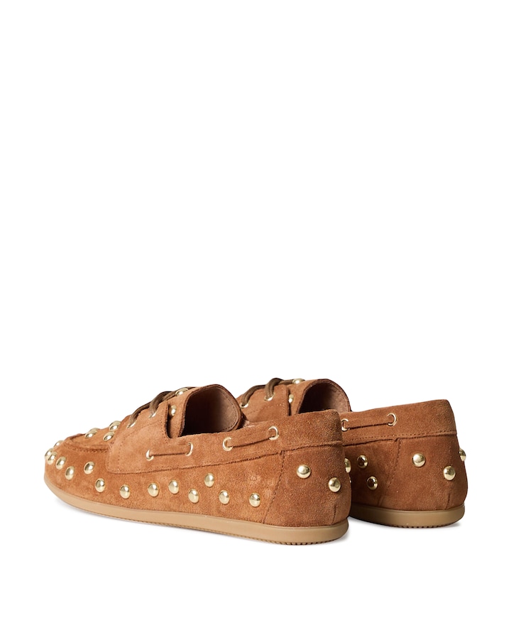 Latty big studs dames mocassins bruin