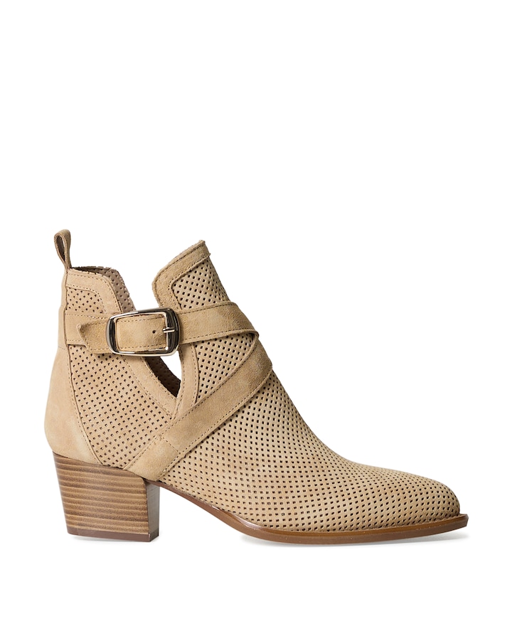 dames enkellaarzen beige