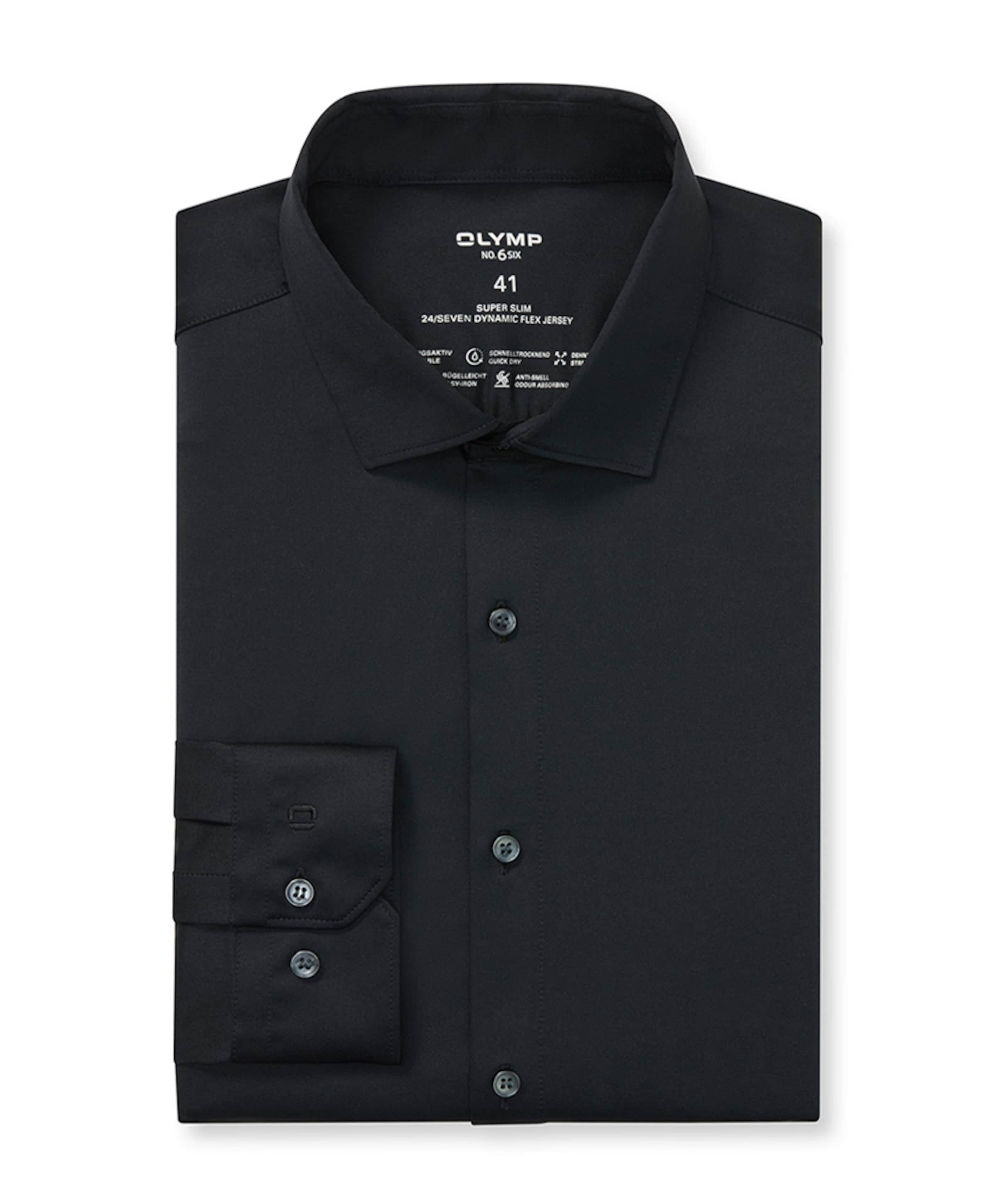 Heren overhemd lange mouw zwart