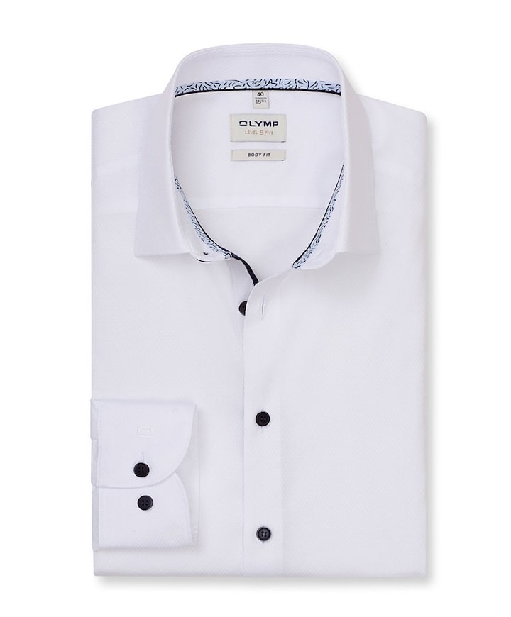 Heren overhemd lange mouw wit