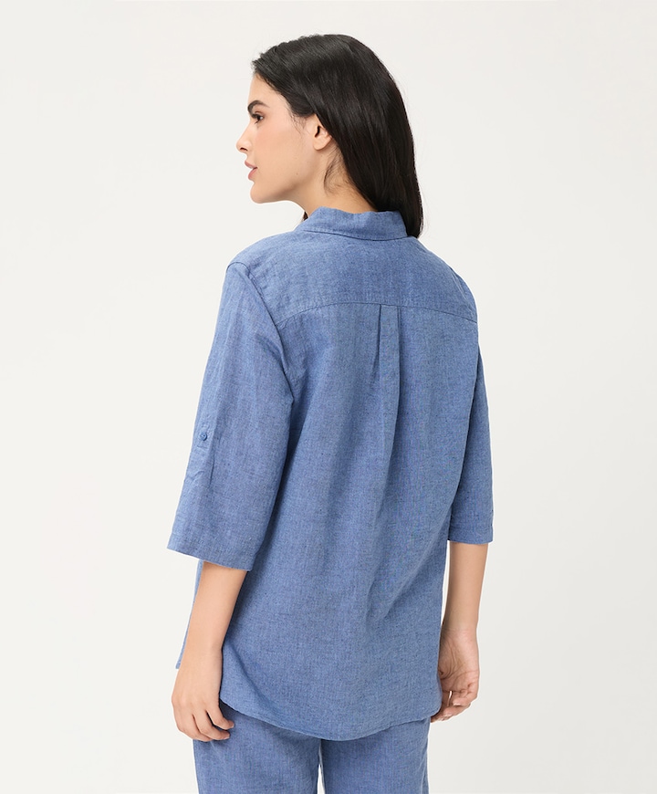 Dames blouse blauw