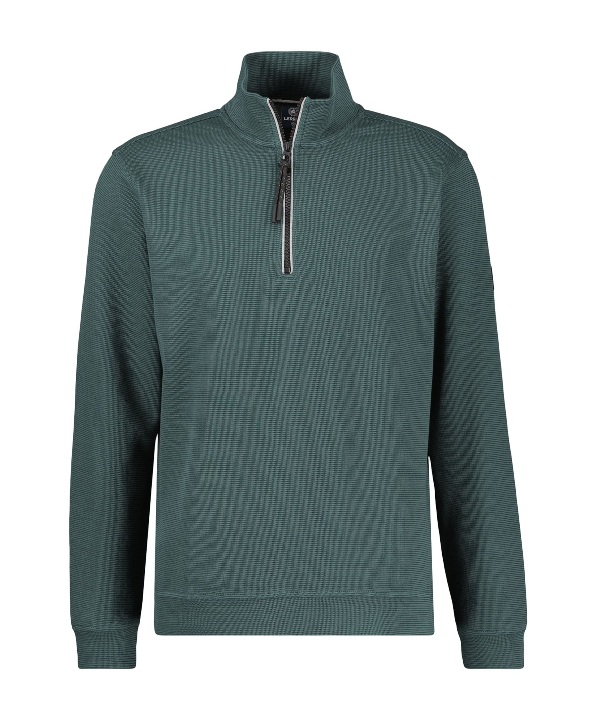 Heren trui met rits groen