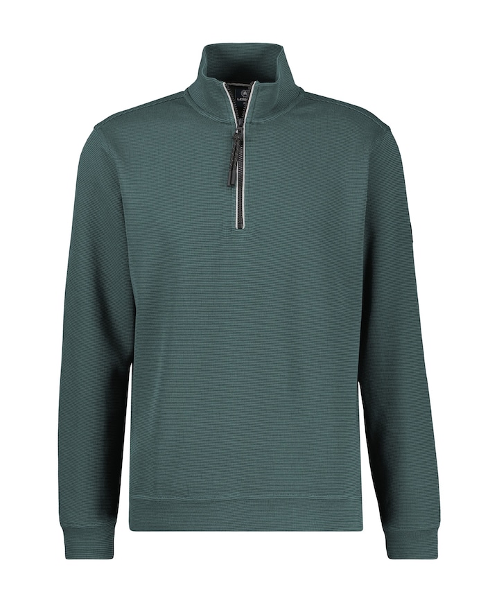 Heren trui met rits groen