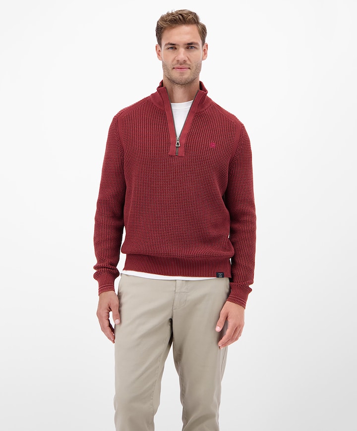 Heren trui met rits rood