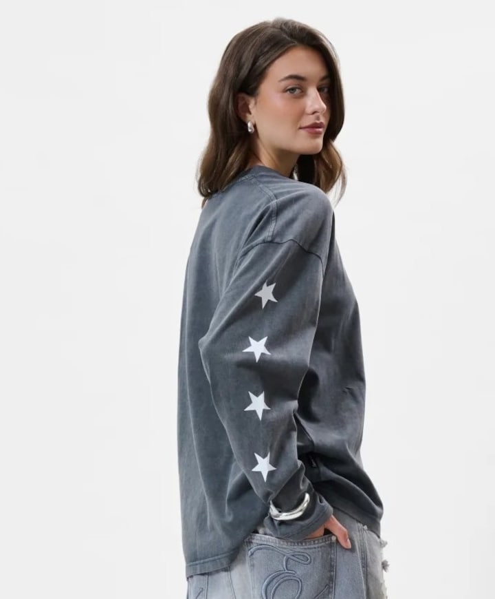 Uniseks longsleeve grijs