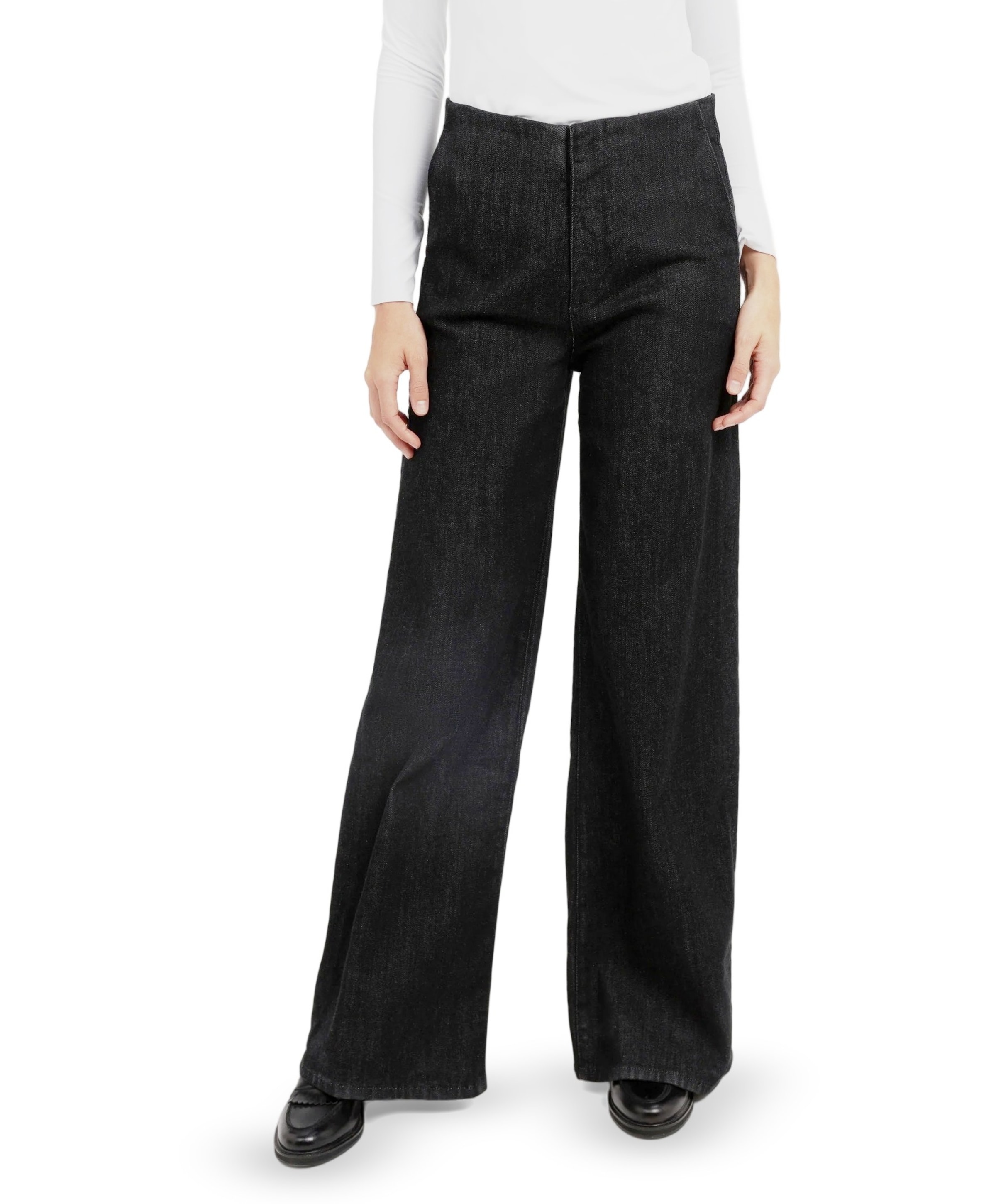 Hoge taille dames broek zwart