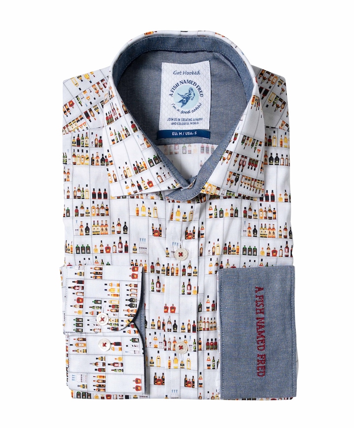 Heren overhemd lange mouw ecru