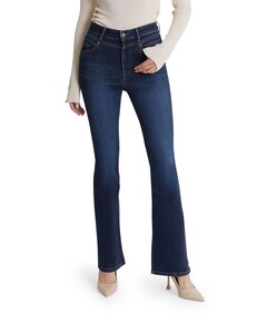 ultra high waist flare dames jeans blauw