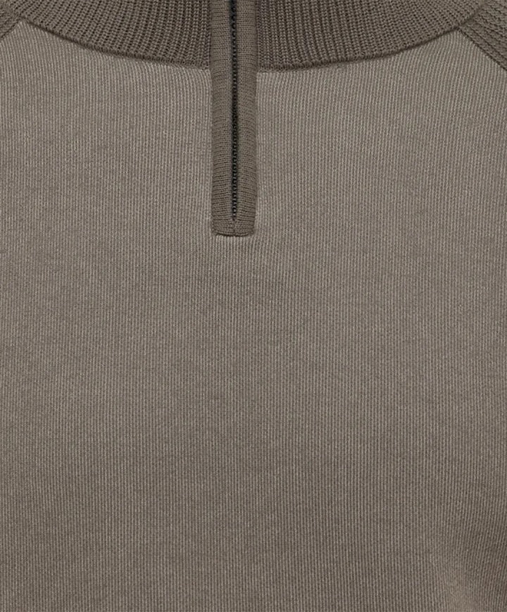 Heren trui met rits bruin