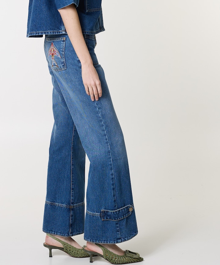 Porcelain Birds dames jeans blauw
