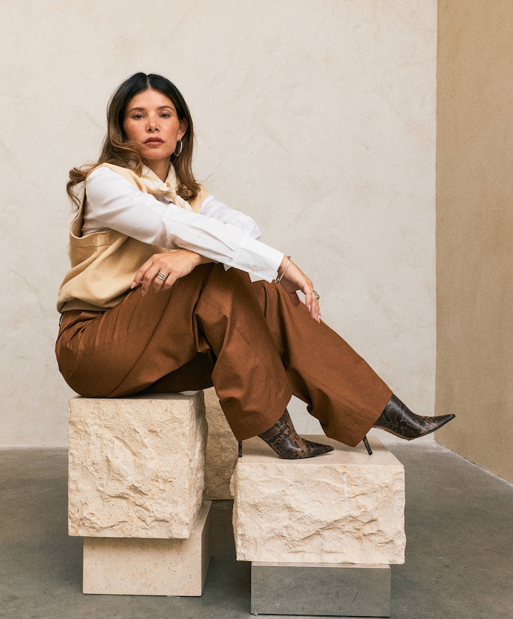 PAWELA dames pantalon bruin