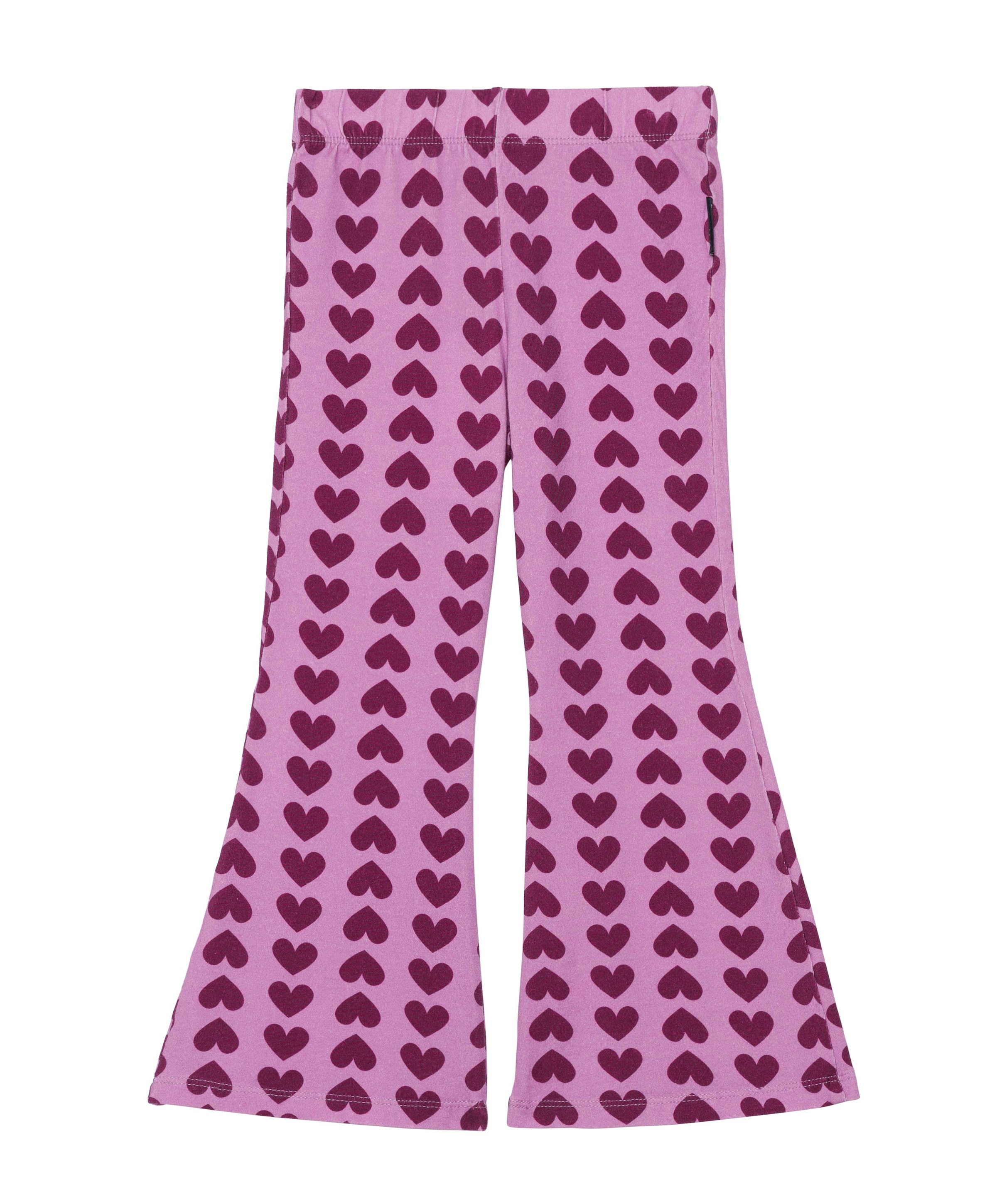 Purple hearts flared meisjes broek roze