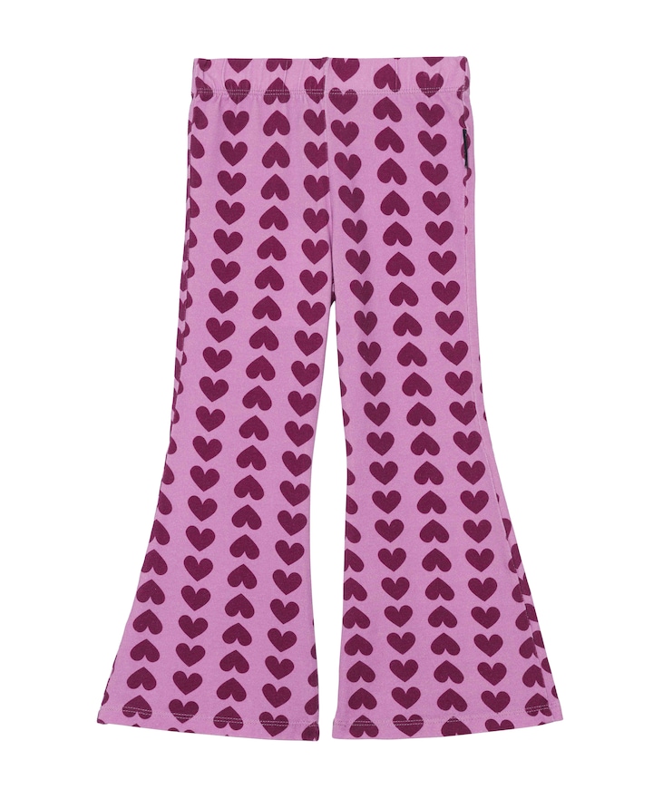 Purple hearts flared meisjes broek roze